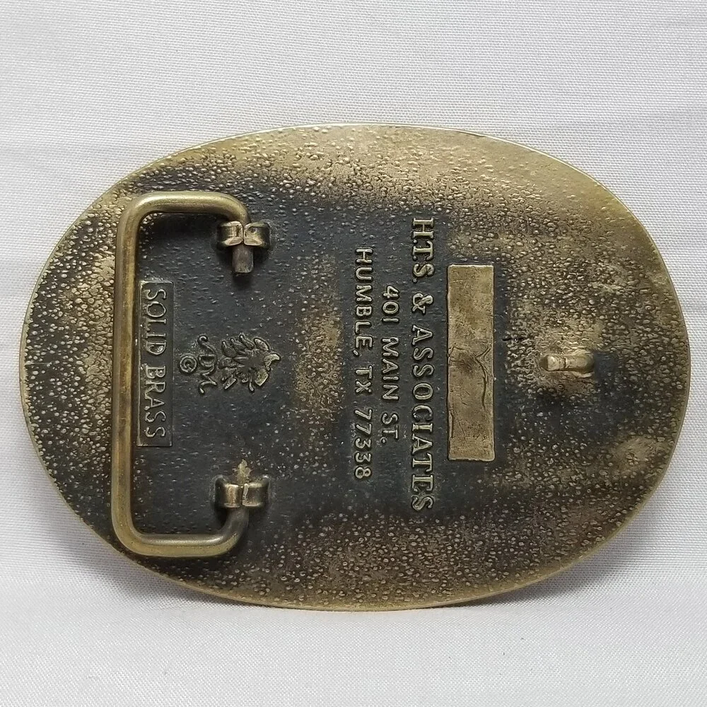 TABC‎ Texas Anglers Bass Club Brass Belt Buckle Fishing Western Style